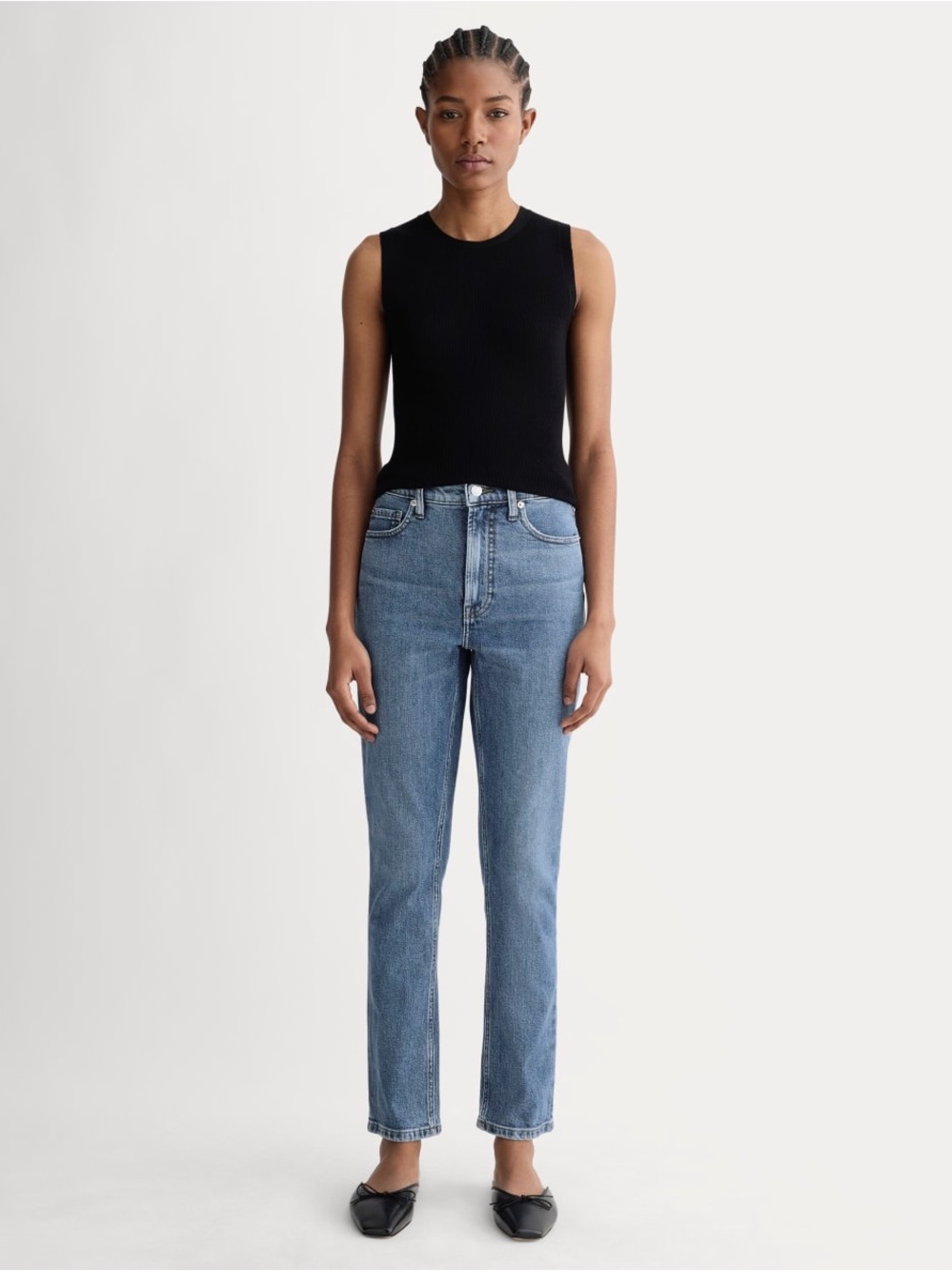 Everlane Original Cheeky High-Rise Straight Jeans in Light Blue Size 28 Crop